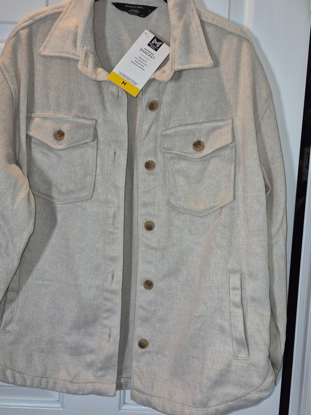 Lightweight Cream Women's Shacket Jacket - Med